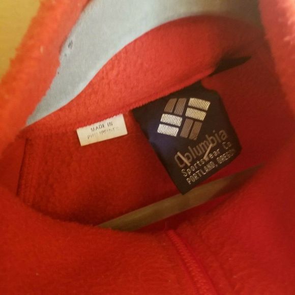 Vintage Columbia Fleece Pullover Sweatshirt Unisex Red Collar Oregon USA vintage - Picture 10 of 12